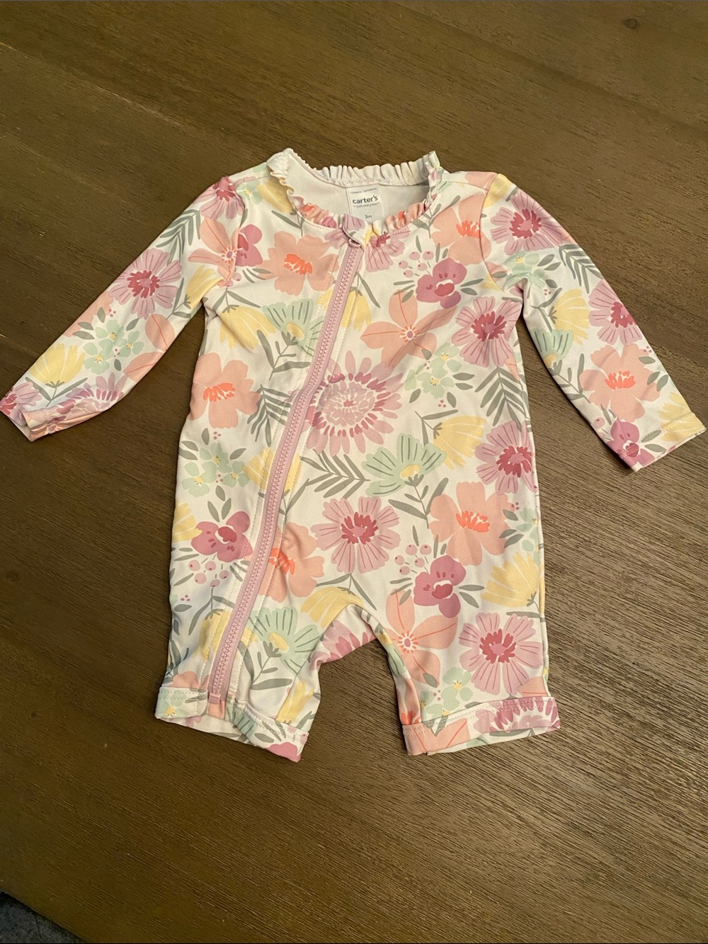 Carter's Floral One-Piece Swimsuit in Pastel Pink, Yellow & Green